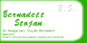 bernadett stojan business card