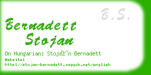 bernadett stojan business card